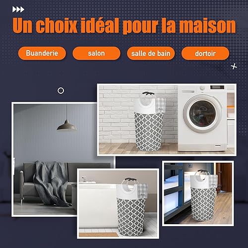 Miniatura 6 de Caroeas Cesta ligera para ropa sucia de 90 litros (13 colores), cesta de lavandería impermeable, bolsa de lavandería con asas acolchadas, cesta de