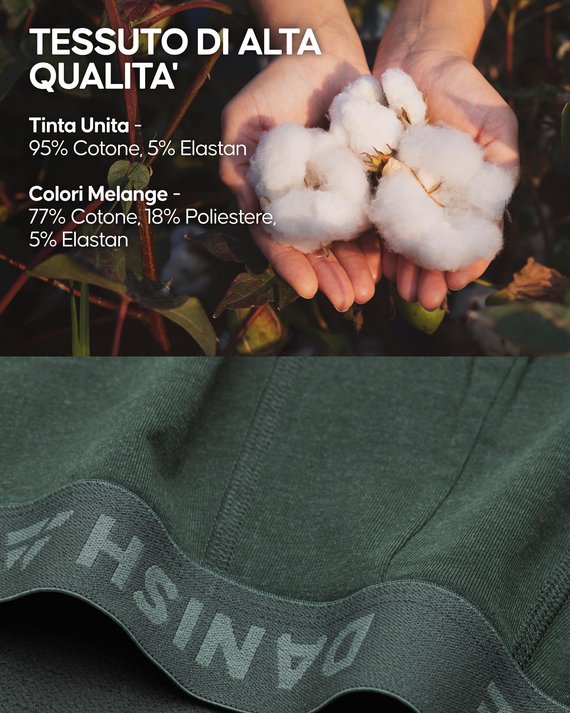 DANISH ENDURANCE Boxer Uomo a Vita Bassa in Cotone, Corti Senza Etichetta, Morbidi e Traspiranti, 6 Paia