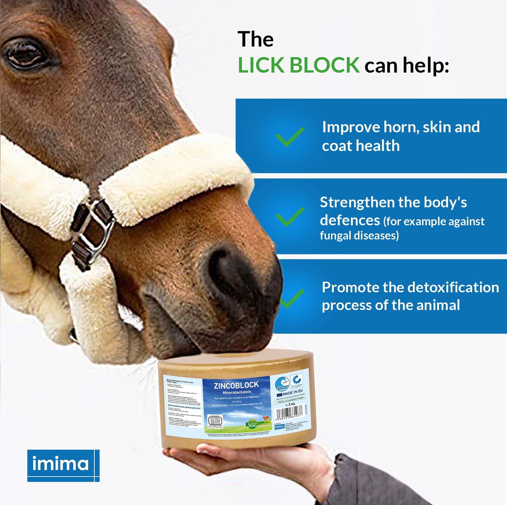 Mineral Lick Horse MultiVitamin BRONCHIAL Salt Lick Set 4 x 3kg - Pietre per leccare il sale per cavalli, pecore, capre, selvaggina e bovini - pietra minerale per leccare il sale