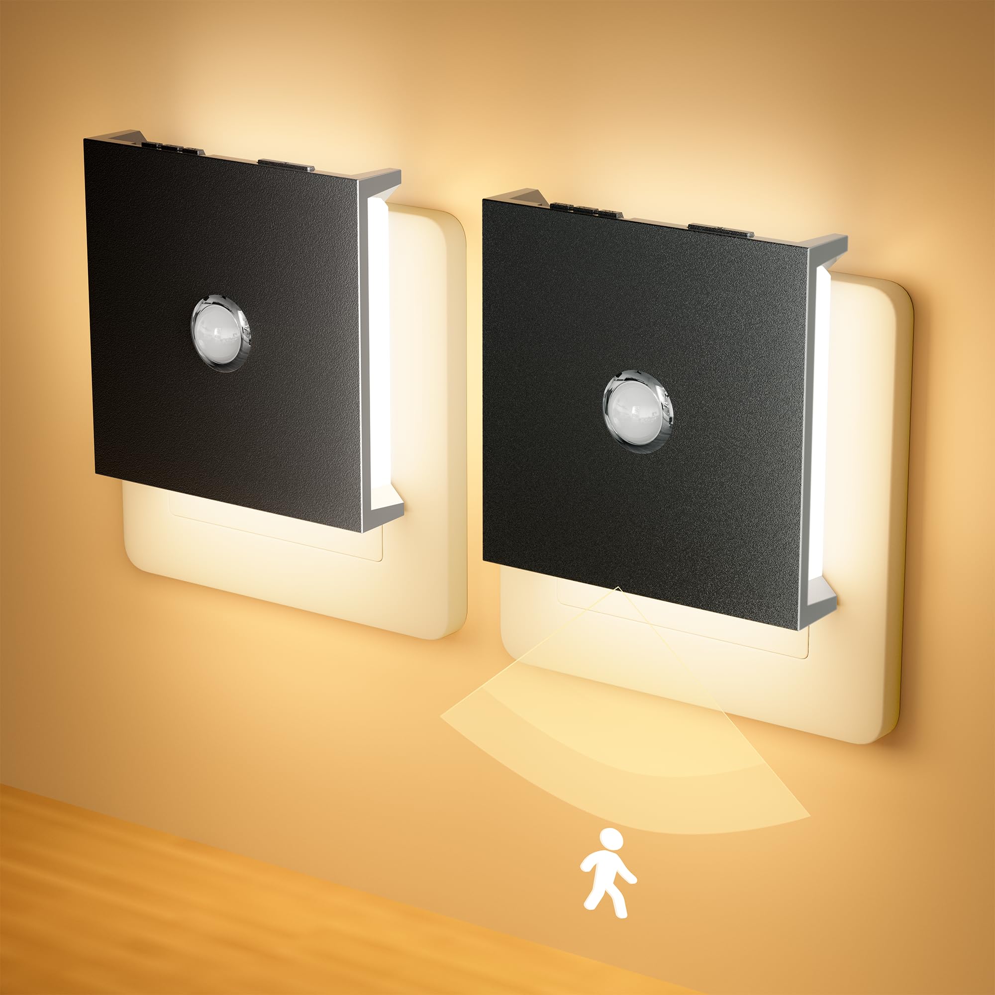 Feliigo Luz Nocturna con Sensor de Movimiento, 2 Piezas Luz Nocturna Infantil Enchufe Regulable con 3 Modos, Brillo Ajustables para Habitación de Niños, Baño, Pasillo, Cocina, Escaleras — view 10