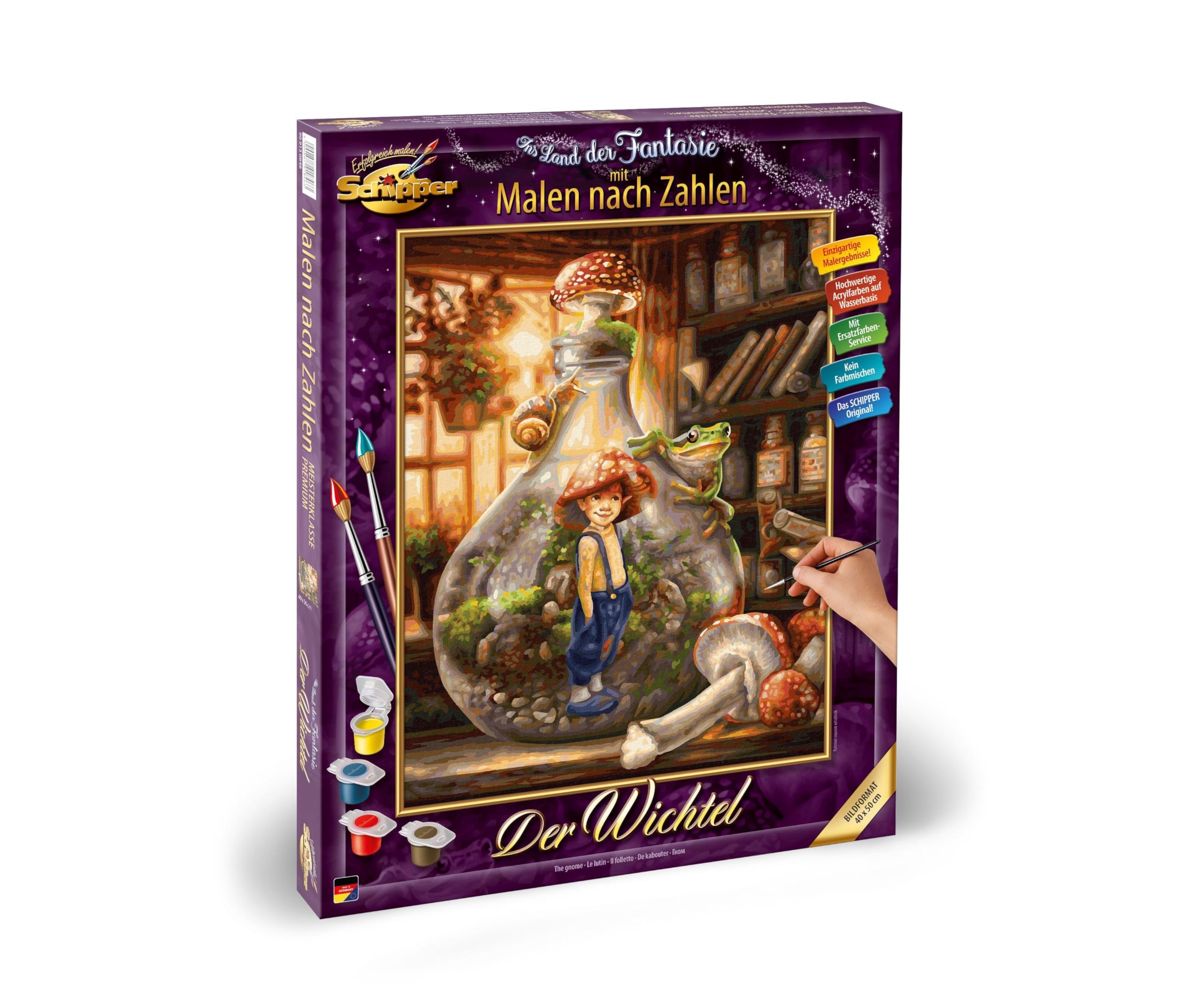 Schipper 609130846 Peinture par numéros - Le Lutin - Photos de Peinture pour Adultes avec pinceaux et peintures acryliques - 40 x 50 cm