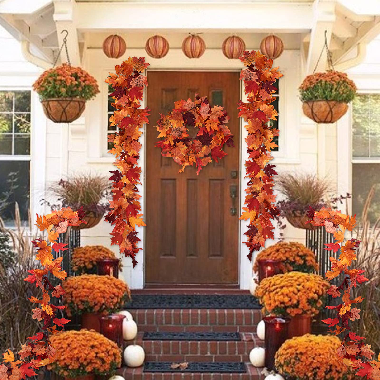 Gleemix Herbst Girlande - 90ft Künstliche Ahornblätter Für Deko Innen & Außen