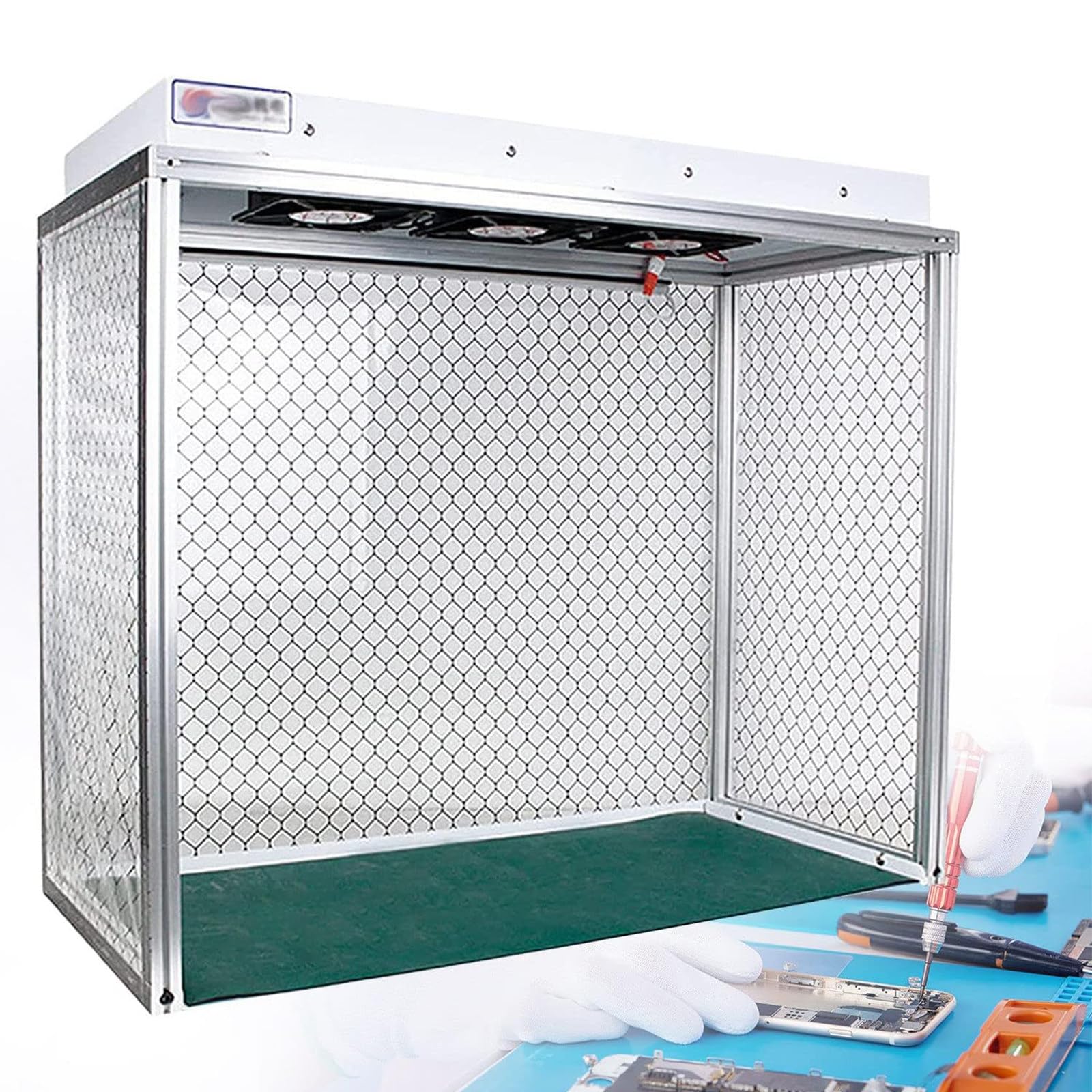 Laminar Flow Hood Fan Filter Unit Reinraum FFU mit HEPA-Filter Reinheitsklasse 100 für die Telefonreparatur im Labor 110V