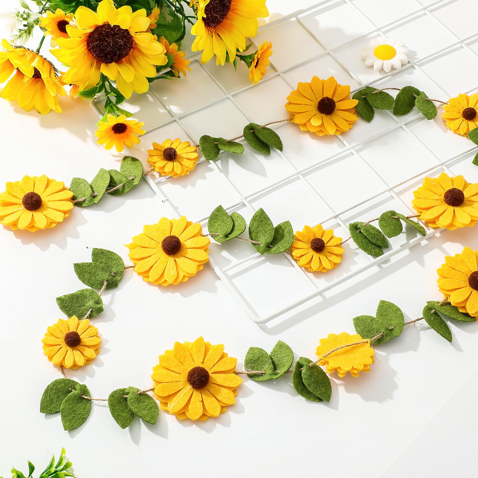 Amazon.co.jp: JarThenaAMCS ひまわり フェルトガーランド 夏の花 緑の Amazon.co.jp: JarThenaAMCS ひまわり フェルトガーランド 夏の花 緑の