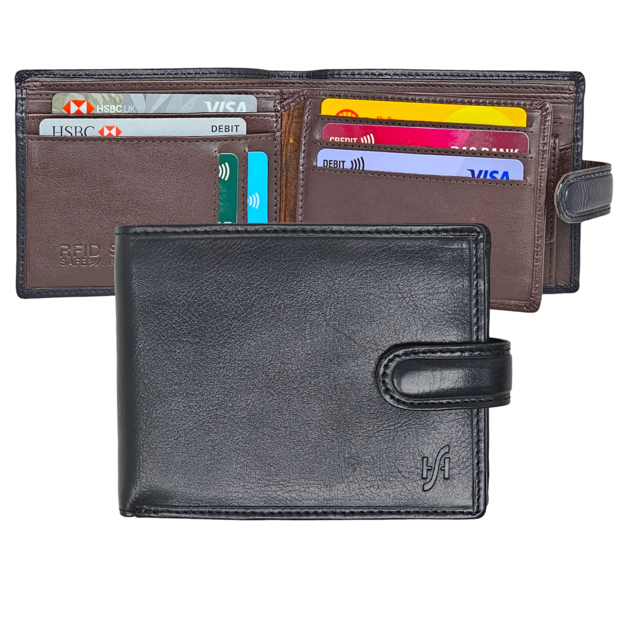 STARHIDE Men's Designer Luxury Soft Tri Fold Leather Wallet Gift Boxed