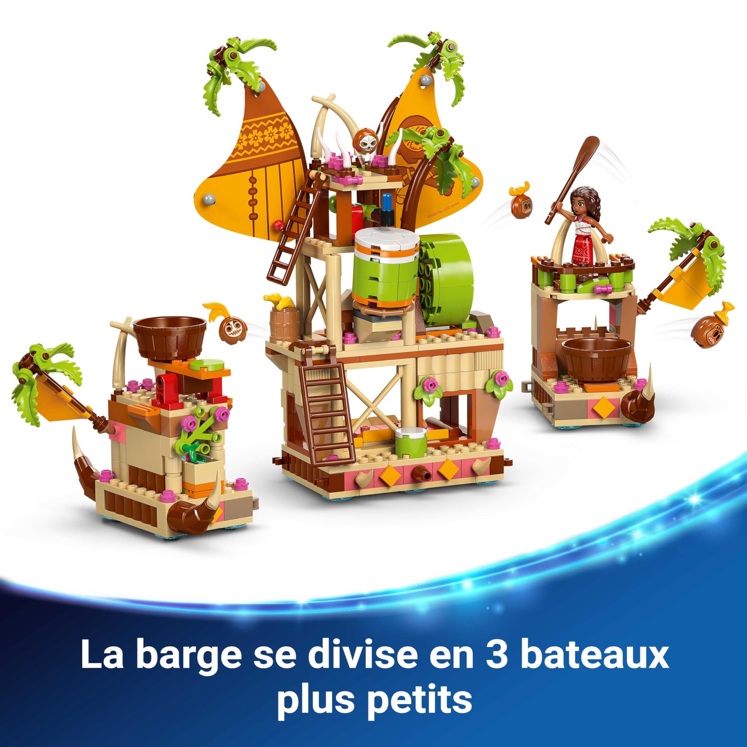 LEGO ǀ Disney Vaiana 2 Le Navire des Kakamora - Jeu de Construction pour Fille ou Garçon dès 7 Ans - Maquette de Bateau, Mini-Poupée Vaiana & Figurine Maui - Cadeau d'anniversaire Collector 43258