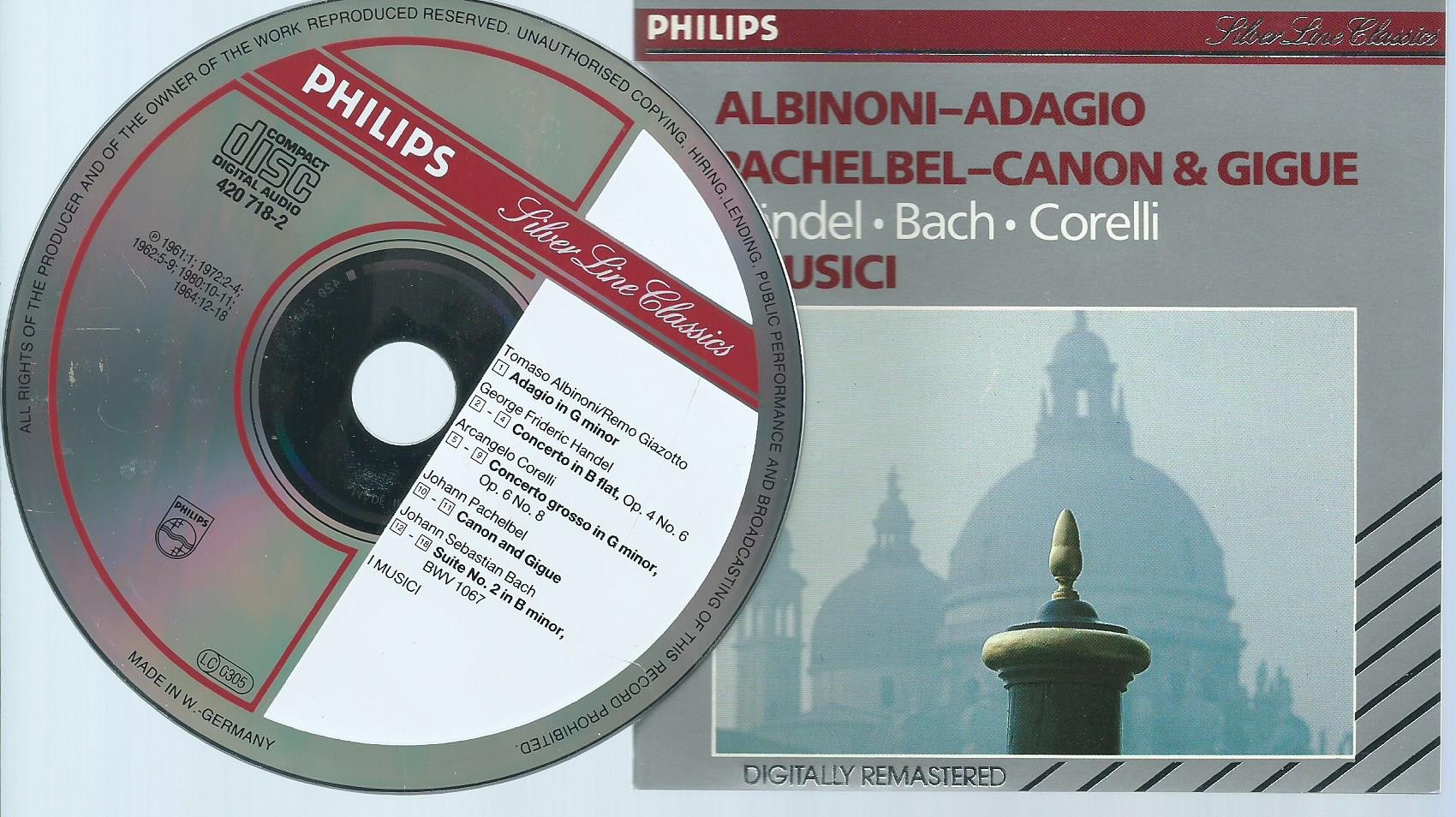 Adagio / Canono [Audio CD] Albinoni; Pachelbel and I Musici