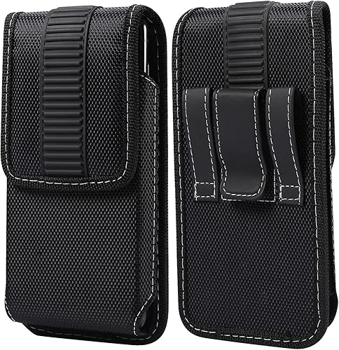 Miniatura 1 de Soporte para cinturón de teléfono celular para hombres, funda de cuero para hombre, 6.7-6.9 pulgadas, bolsa de cintura de viaje al aire libre, funda