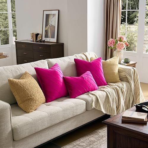 Vista 91 de GIGIZAZA Juego de 2 fundas decorativas de terciopelo de 18 x 18 pulgadas, fundas de almohada cuadradas de color verde azulado para sofá, fundas