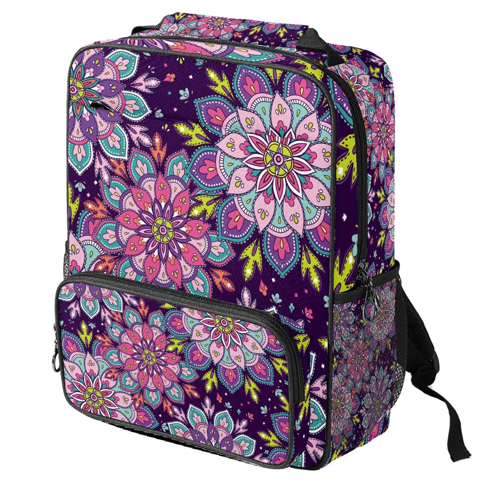Sac de travail tendance avec imprimé mandala violet unique - 8