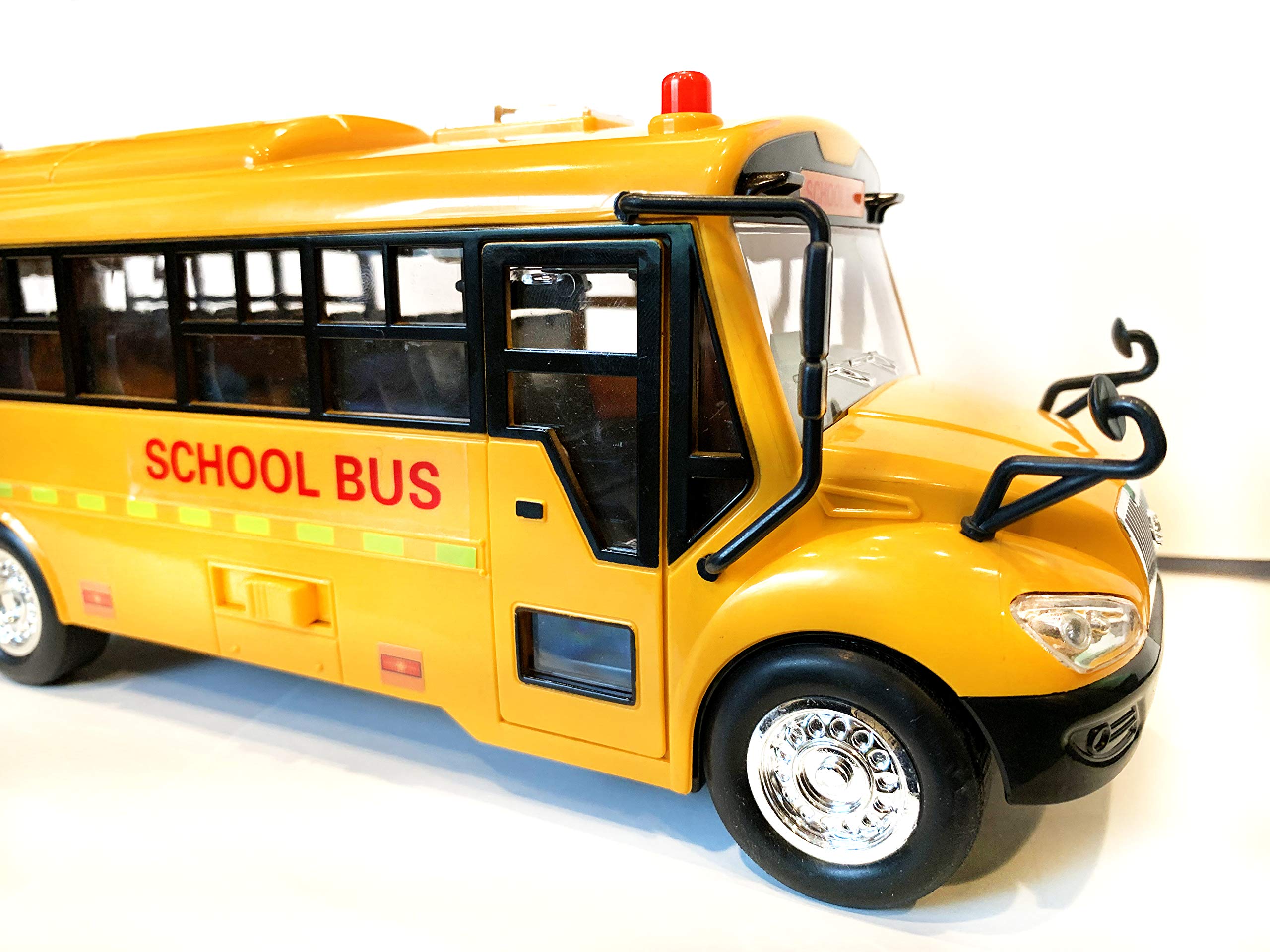 Big Daddy Huge Yellow School Bus With Lights And Cool Openable Doors Pull Back Toy School Bus