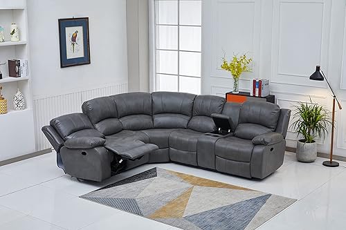 Miniatura 81 de Betsy Furniture 8018 - Juego de sillón reclinable de cuero reconstituido, para sala, sofá reclinable, sofá de dos piezas y sillón de cuero