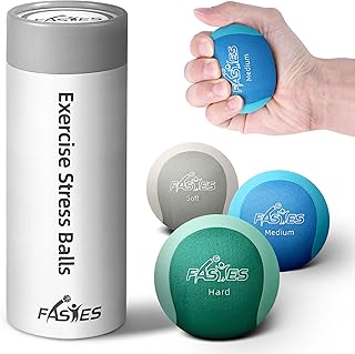 Stress Balls for Adults, Squeeze Balls for Hand Therapy, Relief Anxiety Stress Ball, Physical Therapy Stress Ball, Hand Exercise Ball for Grip Strength, Tri-Density Stress Balls (Soft, Medium, Hard)