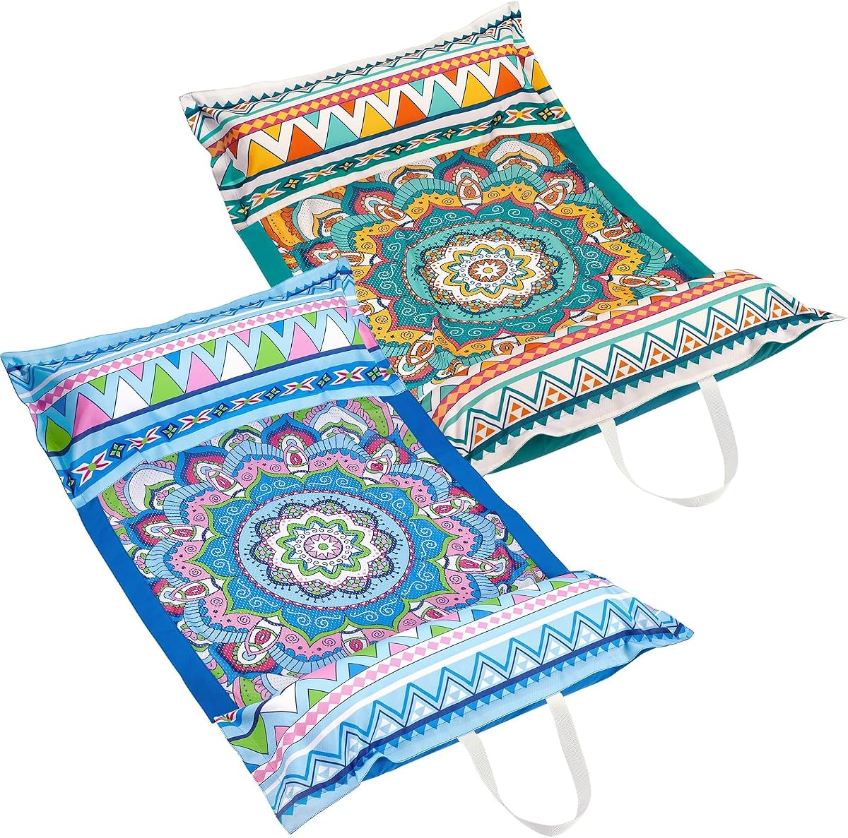 WERNNSAI Flotadores inflables para piscina para adultos - Paquete de 2 hamacas de agua | Balsas de piscina de malla de tela, hamaca flotante multiusos portátil para natación, silla de salón de agua para fiesta en la playa de verano