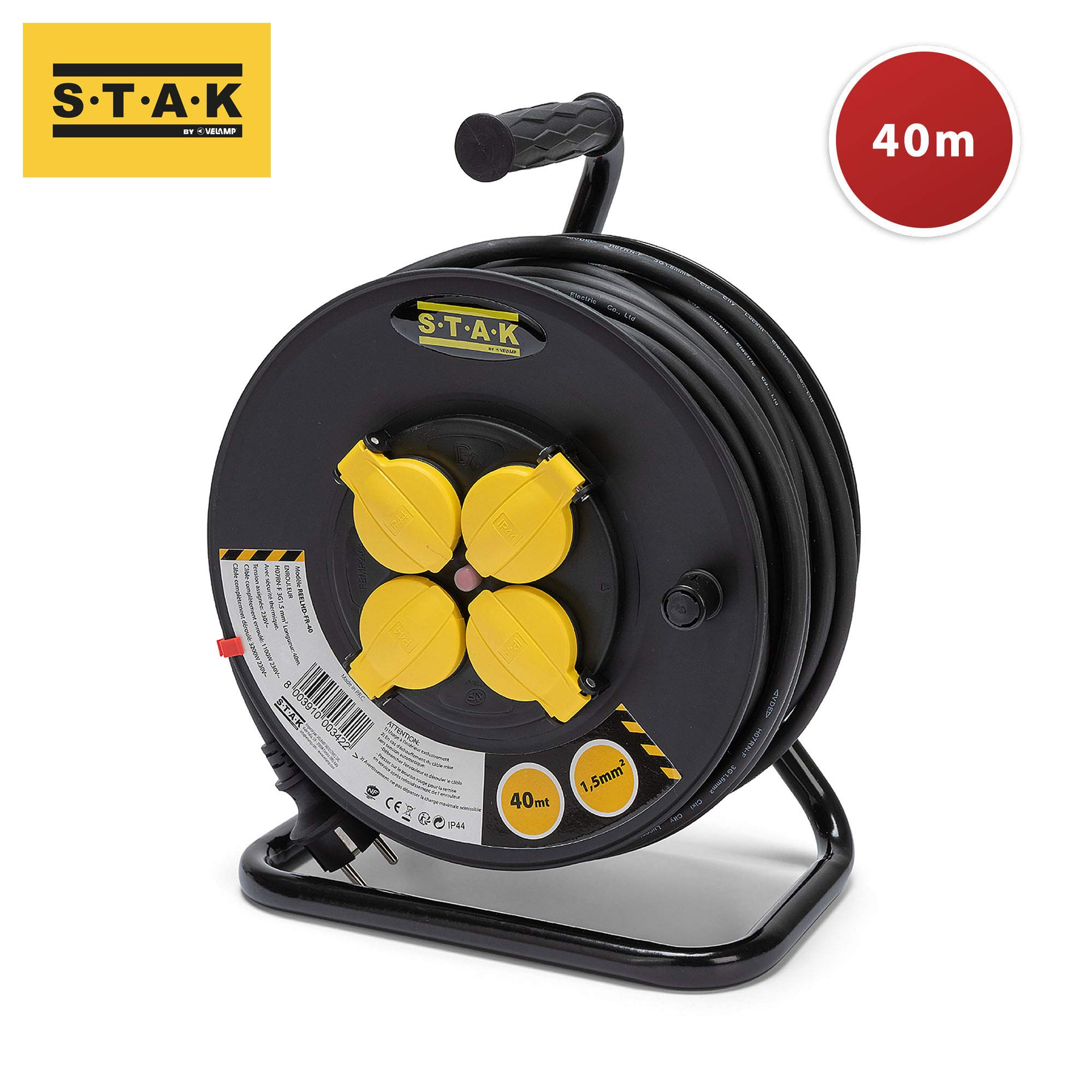Stak VELAMP Enrouleur de Chantier H07RN-F 3G1.5MM2 IP44 40m