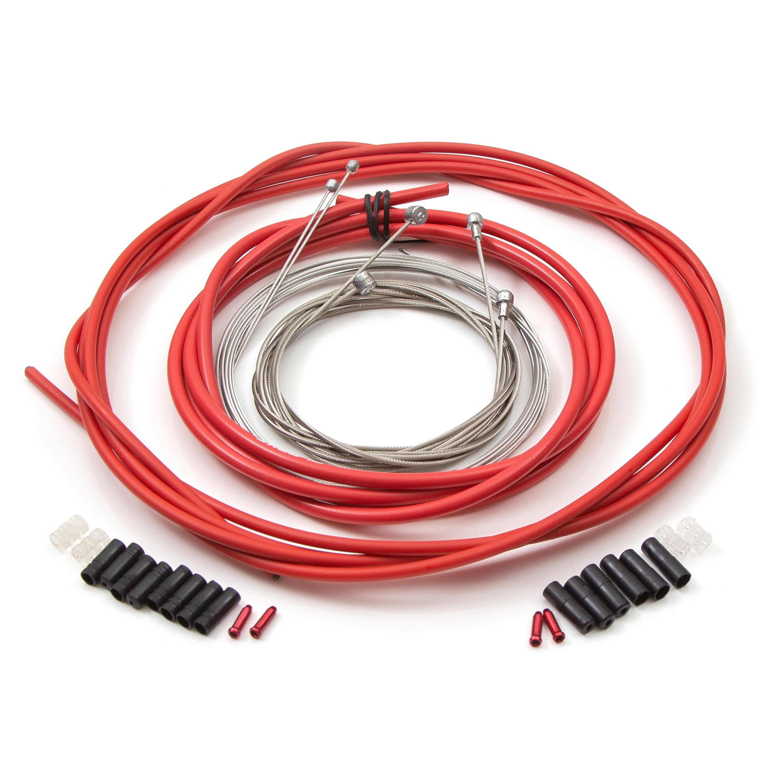 Clarks Cycle Systems Universal Stainless Steel Brake and Gear Cable Kit, Front & Rear, Red โ image 1