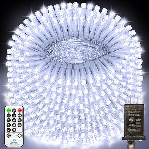 Luces LED de Navidad de 552 pies, 1400 luces LED para decoración al aire libre, luces de hadas súper largas, impermeables, 8 modos de temporizador,