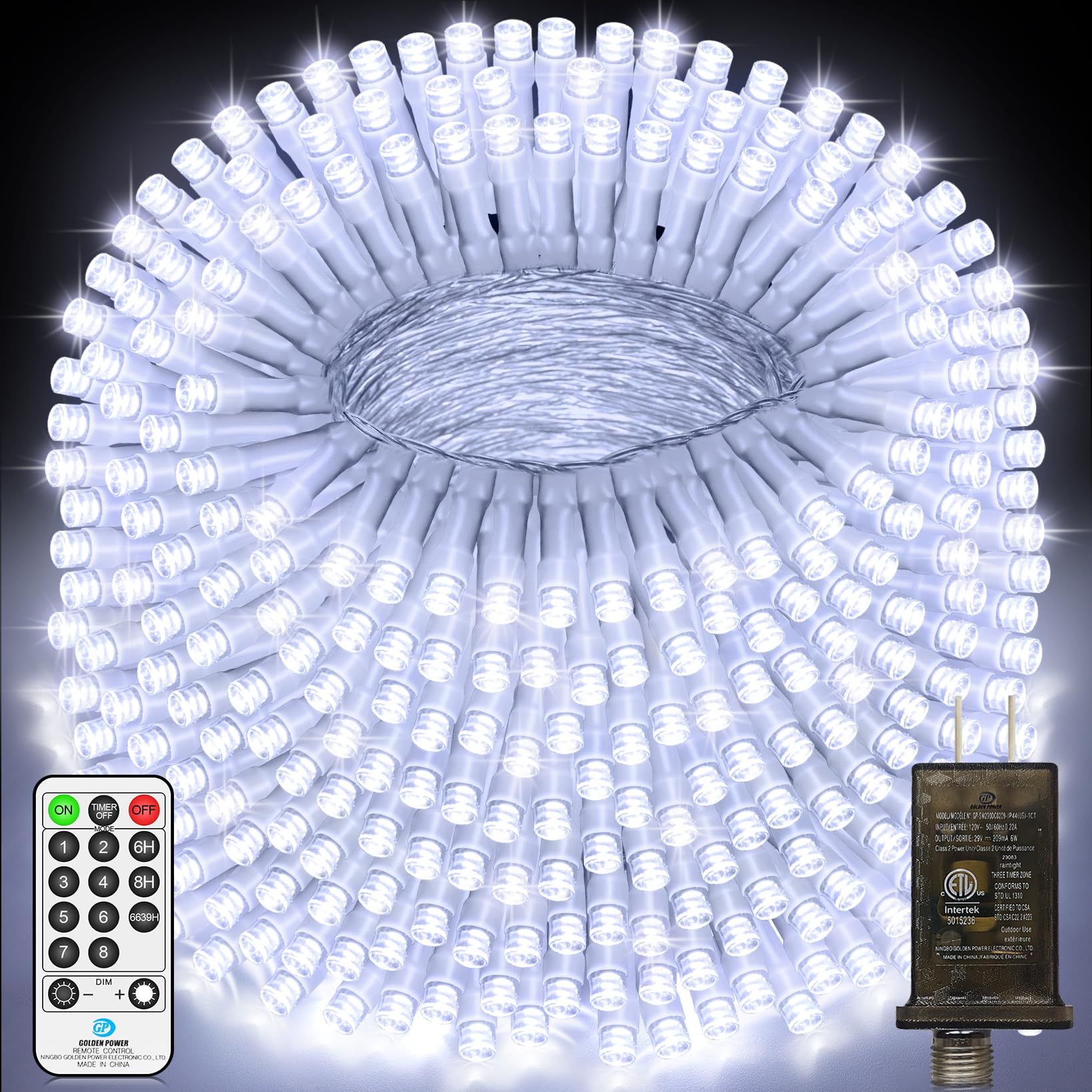 JXLEDAYY 403 FT 1000 LED Christmas Lights Outdoor Fairy Lights Plug in Extra Long String Lights Waterproof 8 Modes Timer for Outside House Tree Garden