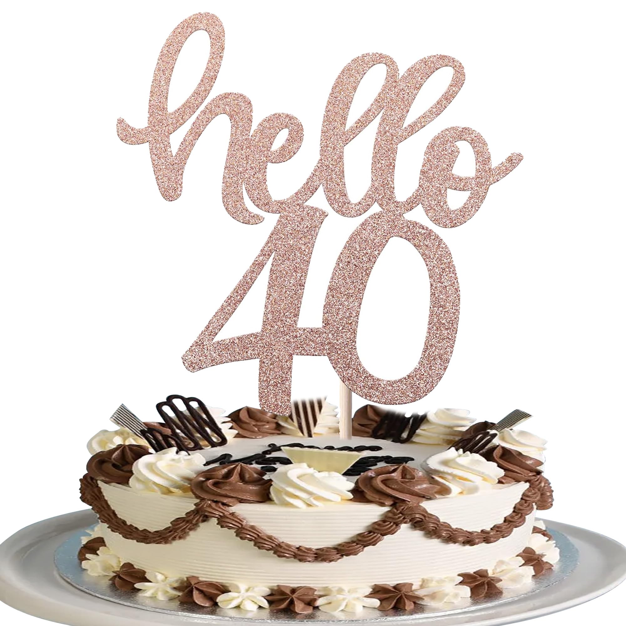 Cake Topper 40 In Oro - Per Torte Compleanno - Foto 10