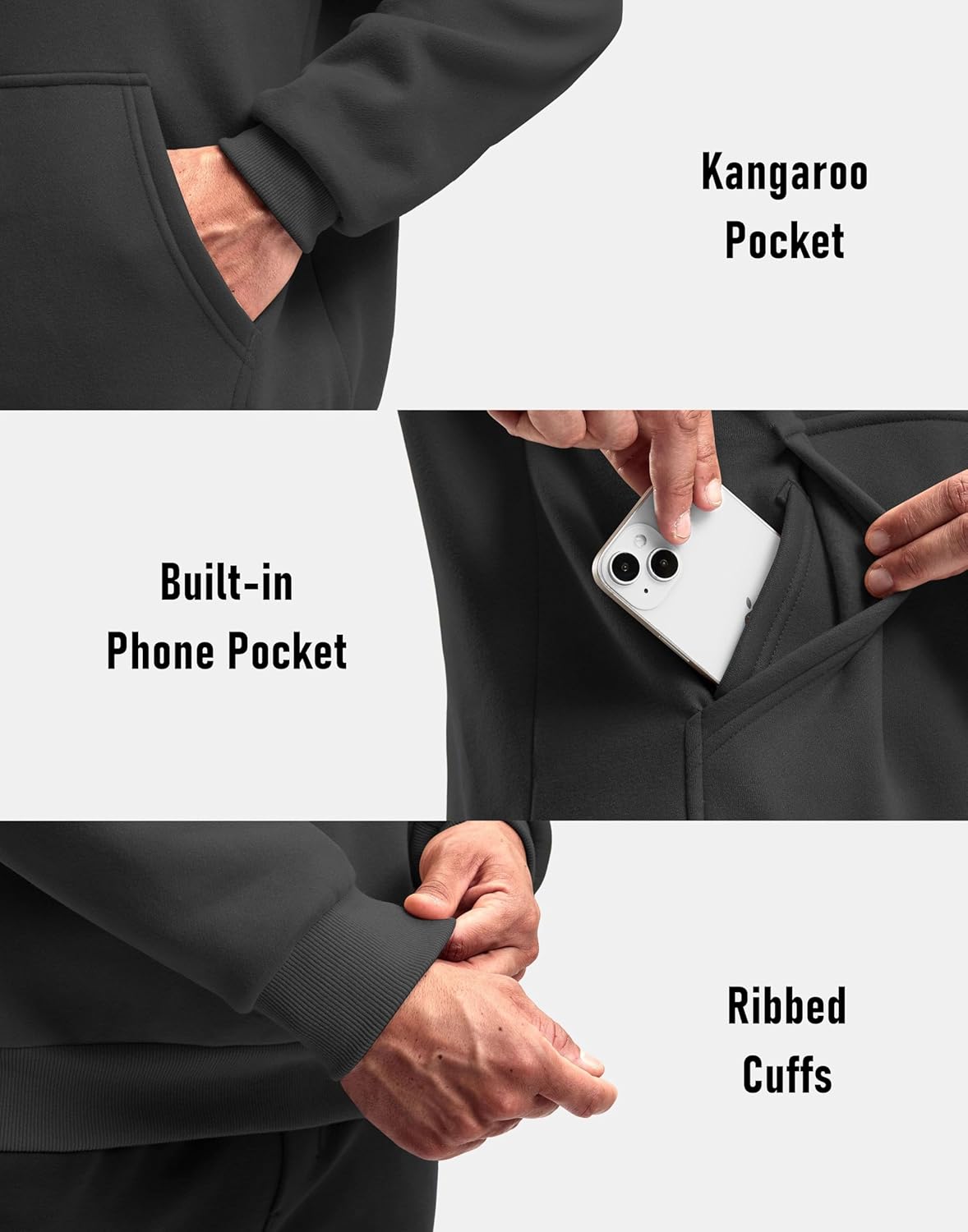 G Gradual Men's Fleece Hoodies Pullover Soft Warm Athletic Workout Gym Hooded Sweatshirt for Men with Pockets - Image 5