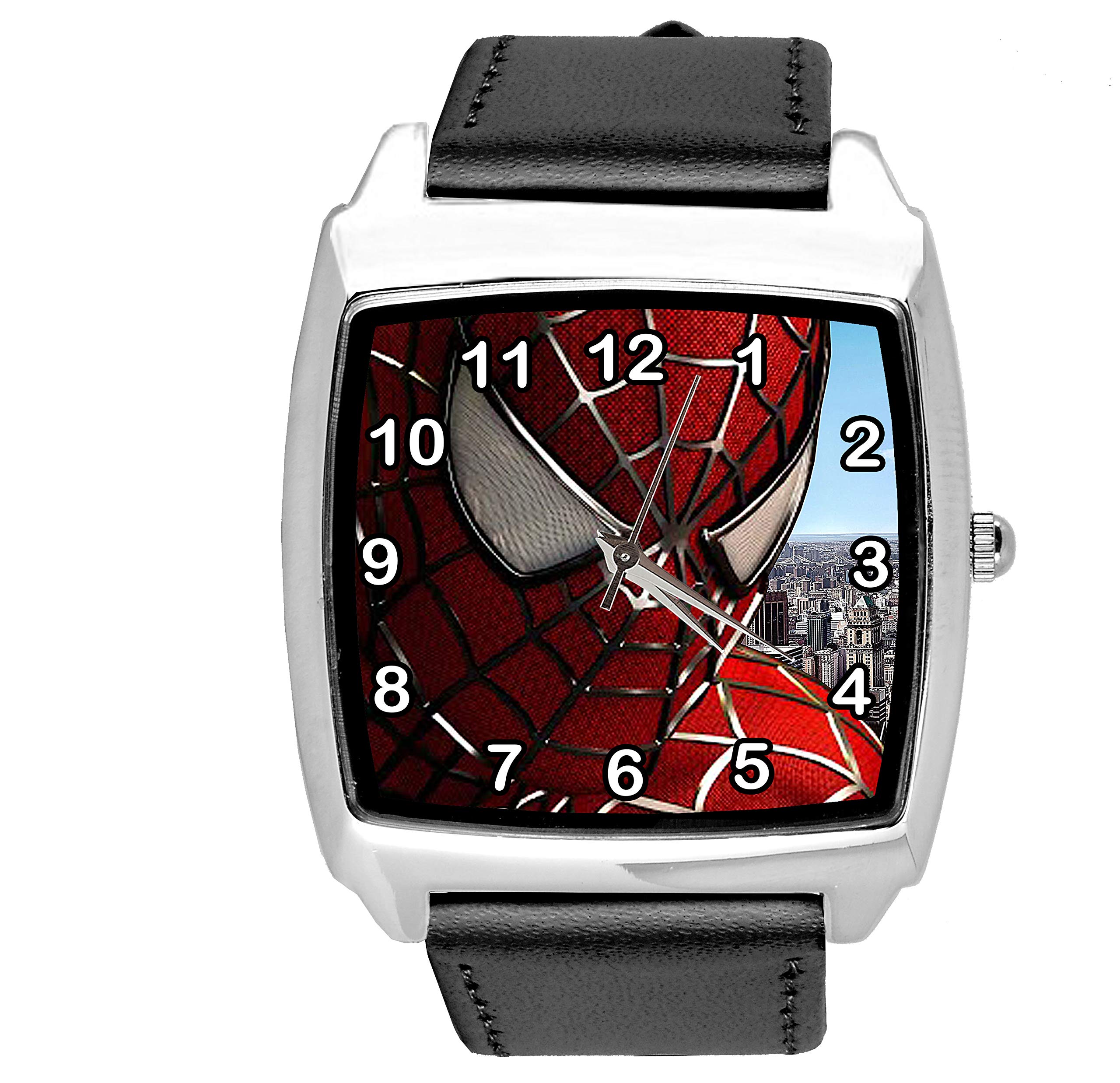 Orologio quadrato in pelle verde per gli appassionati di fantasia, Verde