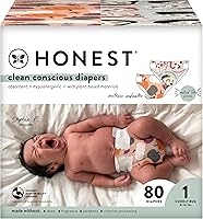 Vista 1 de The Honest Company Pañales Clean Conscious A base de plantas, sostenibles Impresiones de edición limitada de otoño del 23 Club Box, tamaño 1