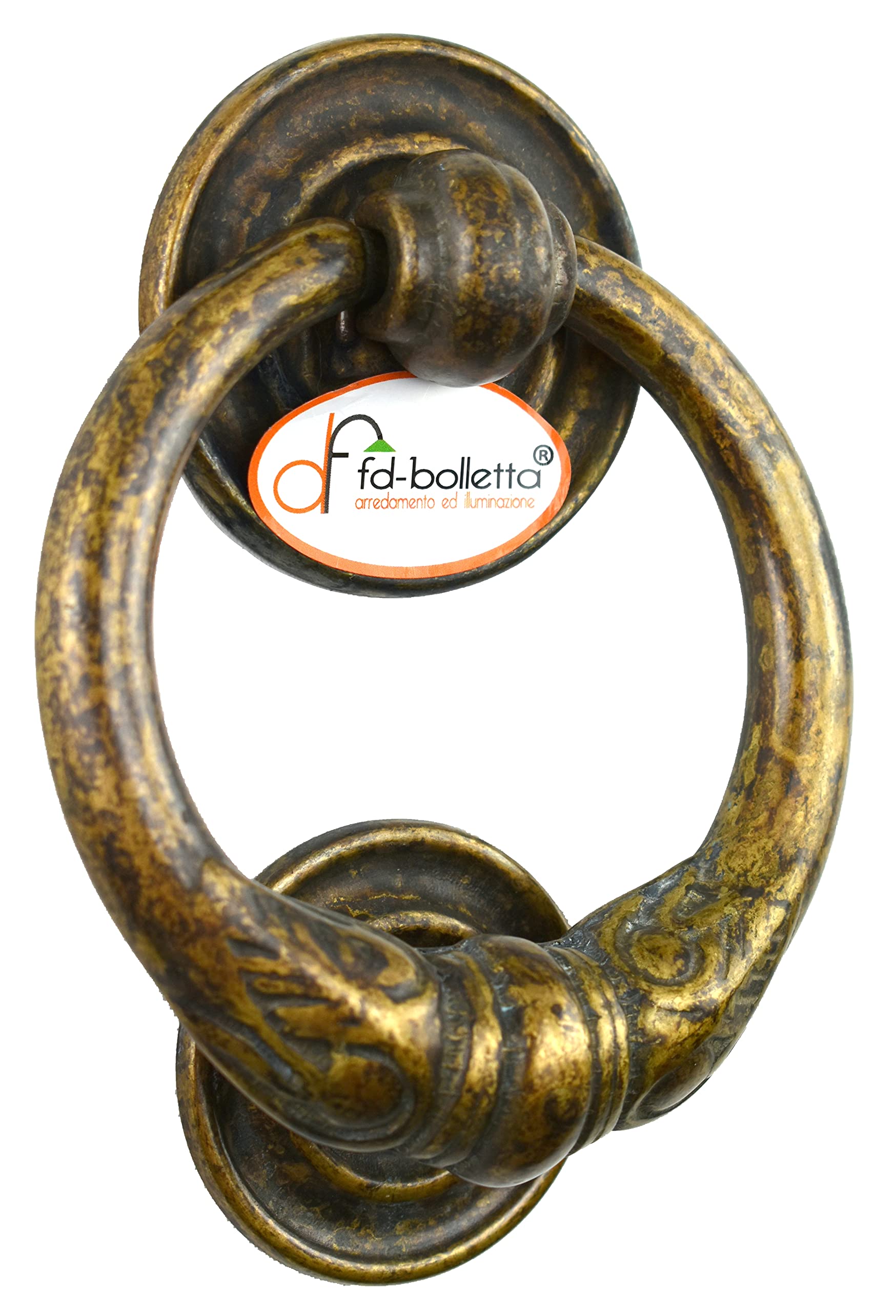 Battente Porta,batacchi,Battente Ottone,Battente ad Anello btm1 Misure:H Battente 13cm,H Totale Come in Foto 14,5cm,Ø Anello 10cm.Interasse tra i Due perni 9cm