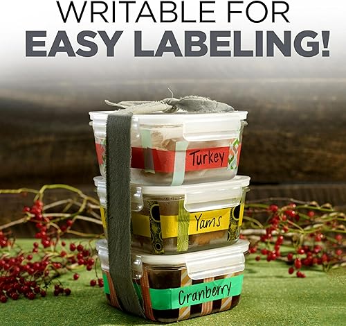 Miniatura 4 de Scotch Cinta adhesiva Expressions, 0.94 pulgadas x 20 yardas, 3 rollos/paquete, rojo, amarillo, verde (3437-3PRM)