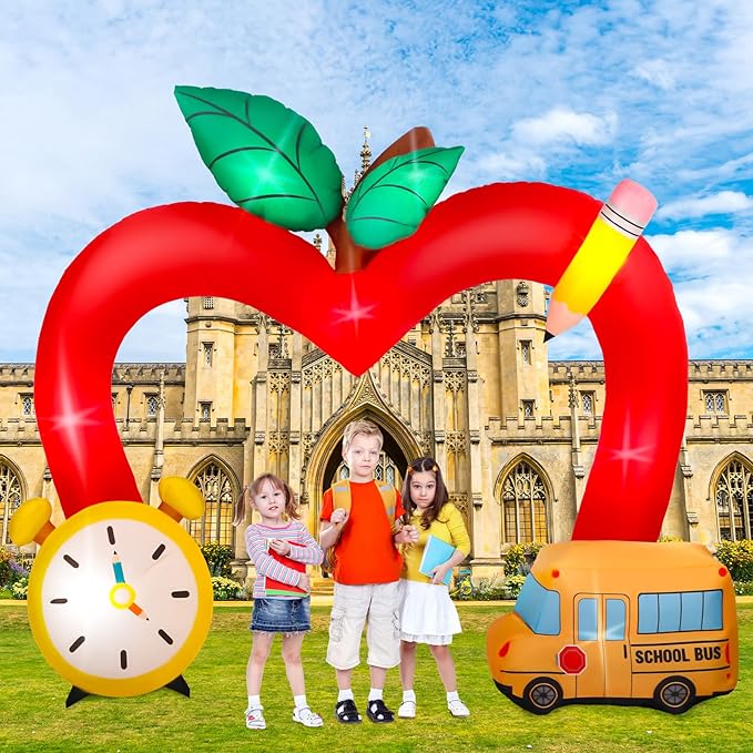 Amazon.com: Leyndo 8ft Back to School Apple Inflatable Arch with 4 LED ...