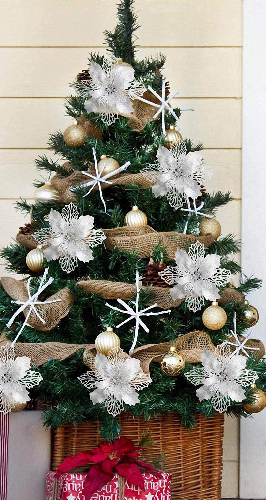 Lot De 20 Décorations De Noël En Baies Artificielles - Couleur Rose Or, Environ 21 Cm - Pour Sapin, Couronne, Décoration Intérieure