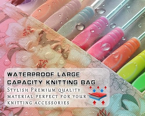 Miniatura 7 de LOOEN Juego de 61 ganchos ergonómicos de ganchillo, 22 tamaños (0.030 in-0.394 in), con estuche para manos artríticas, agujas de ganchillo