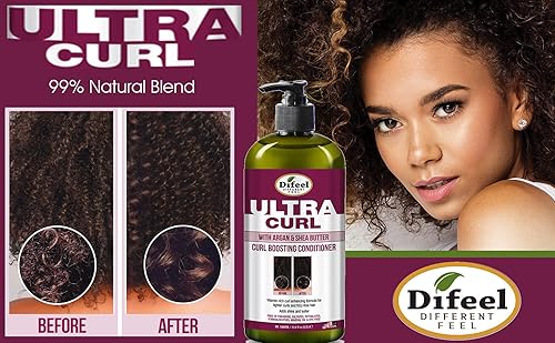 Miniatura 2 de Difeel Ultra Curl con Argán y Manteca de Karité - Acondicionador para aumentar los rizos, 33.8 oz.
