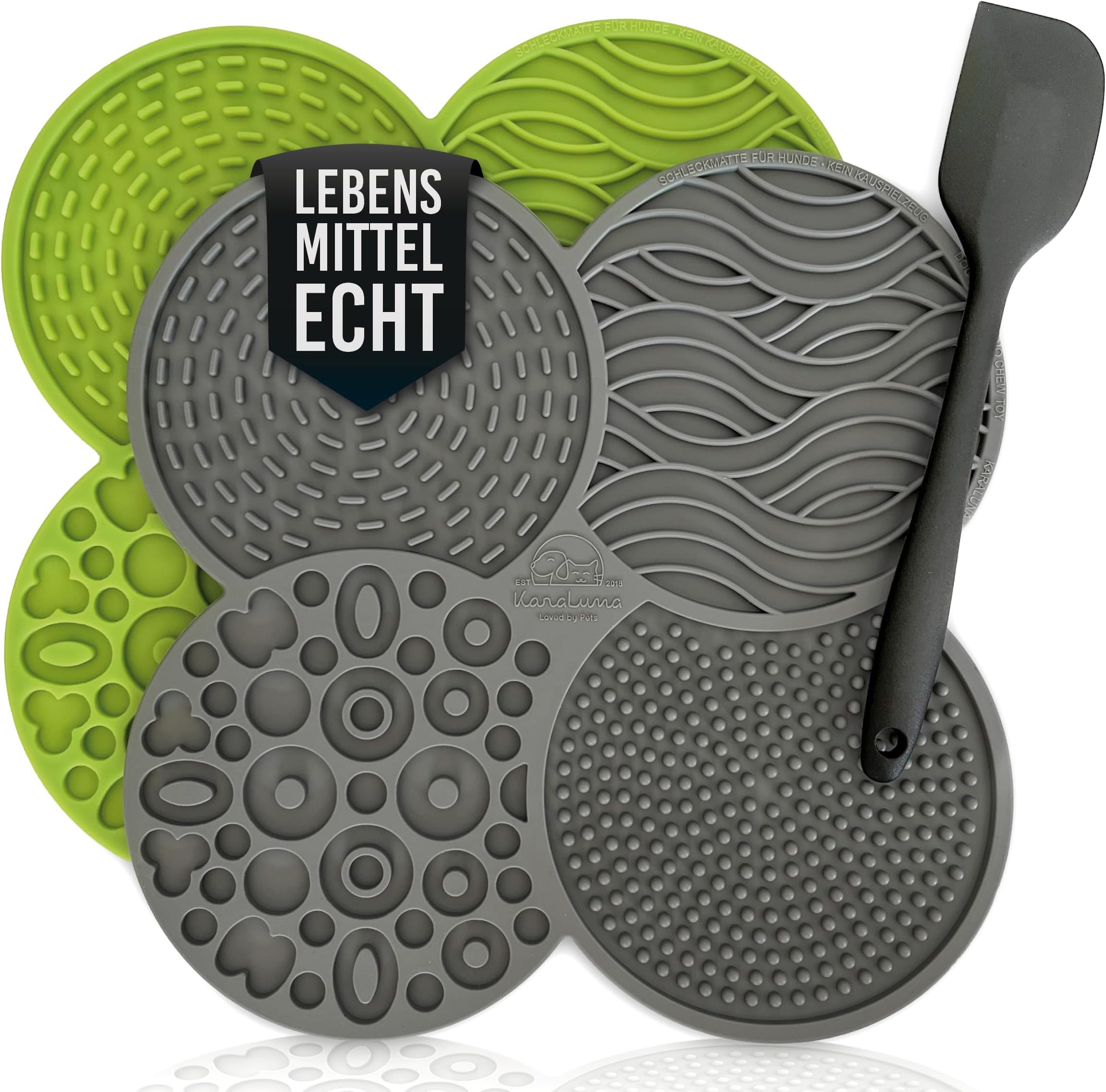 OHMO Schleckmatte Für Hunde & Katzen - 2 Stück Silikon Leckmatten Für Langsames Fressen