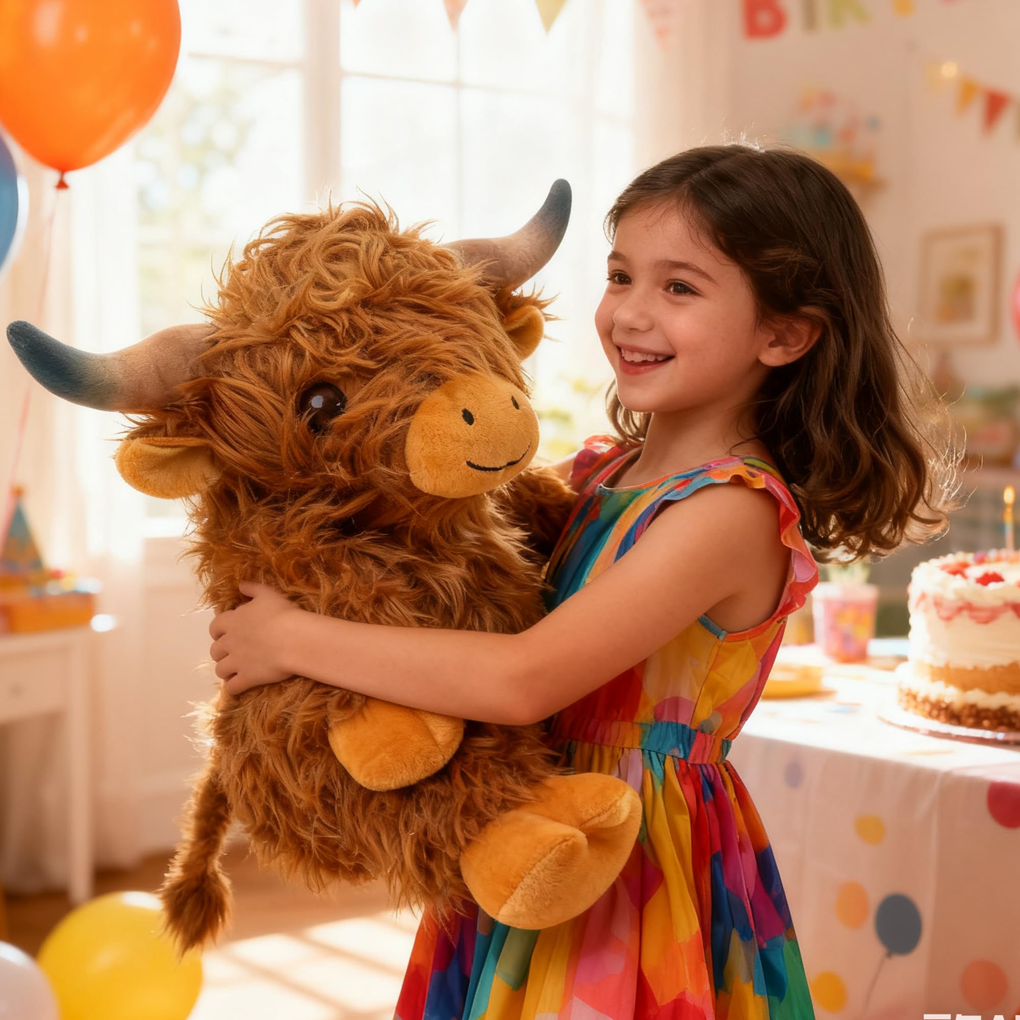 jod 5lbs highland cow weighted stuffed animals, 22inch giant highland cow gift plushie toy, cute stuffed animal highland cattle plush pillow women adults kid bedtime highland cattle