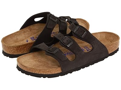 Birkenstock Florida Soft Footbed - Nubuck Sandals Black Nubuck : EU 38 (US Women