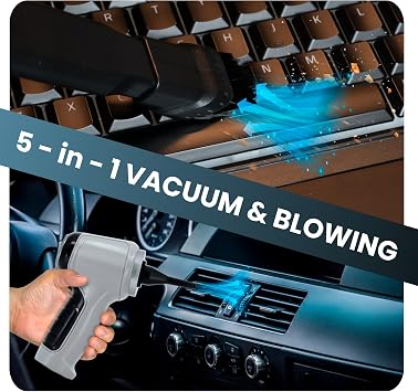 NAJHOM Handheld Vacuum Cordless - 5000PA Car Vacuum Cleaner & Air Duster 3-in-1 Portable Mini Vacuum Cleaner Portable Vacuum Cordless for Car Home Office