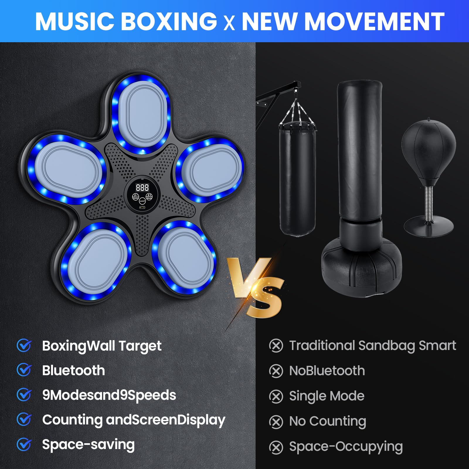 Music Boxing Machine 2025 - Boxmaschine Mit Bluetooth & LED-Lichtern