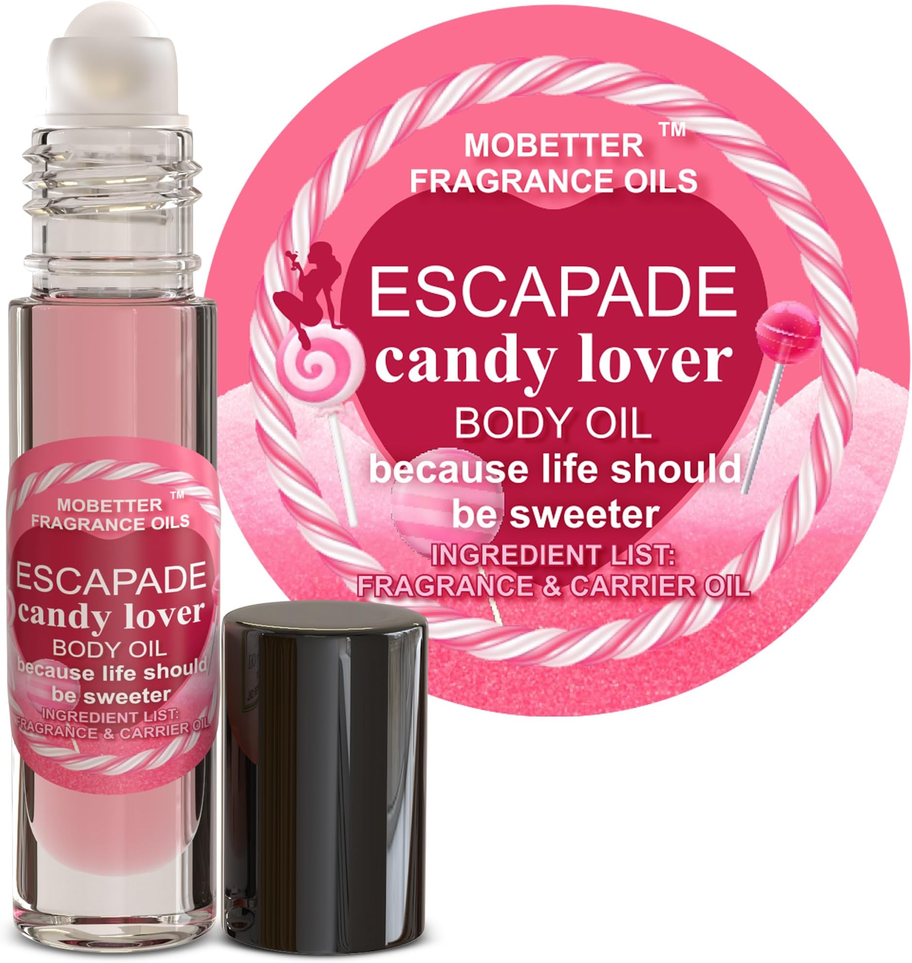Escapade Candy Lover Women Perfume Body Oil 10ml Roll On Bottle