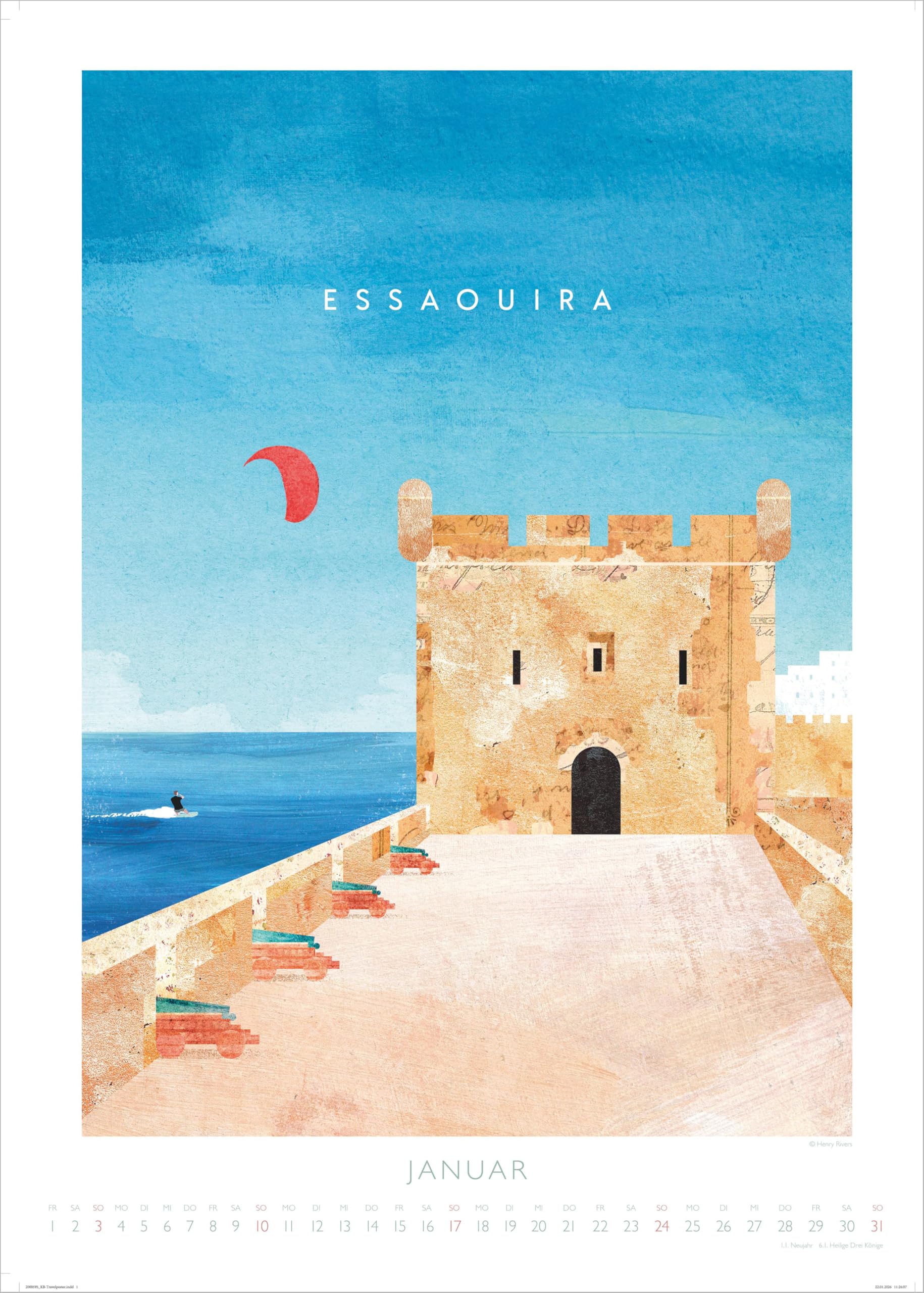 Rivers: Travelposter 2027: Wandkalender 50x70 cm mit Art-Deco-Reiseplakaten von Henry Rivers und Spiralbindung