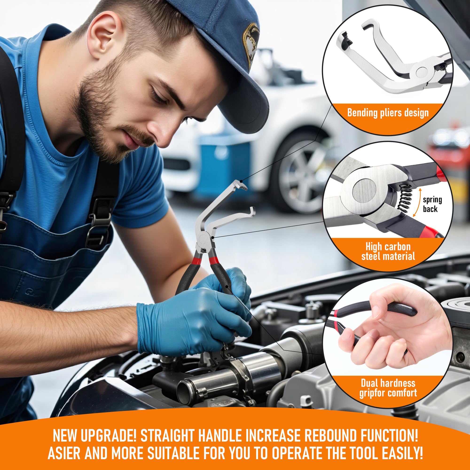 Freedom Windy Electrical Disconnect Pliers for Cars, Electrical Connector Pliers for Cars, plug pliers for MAF, electric connector removal tool(Straight + 60° Bend)