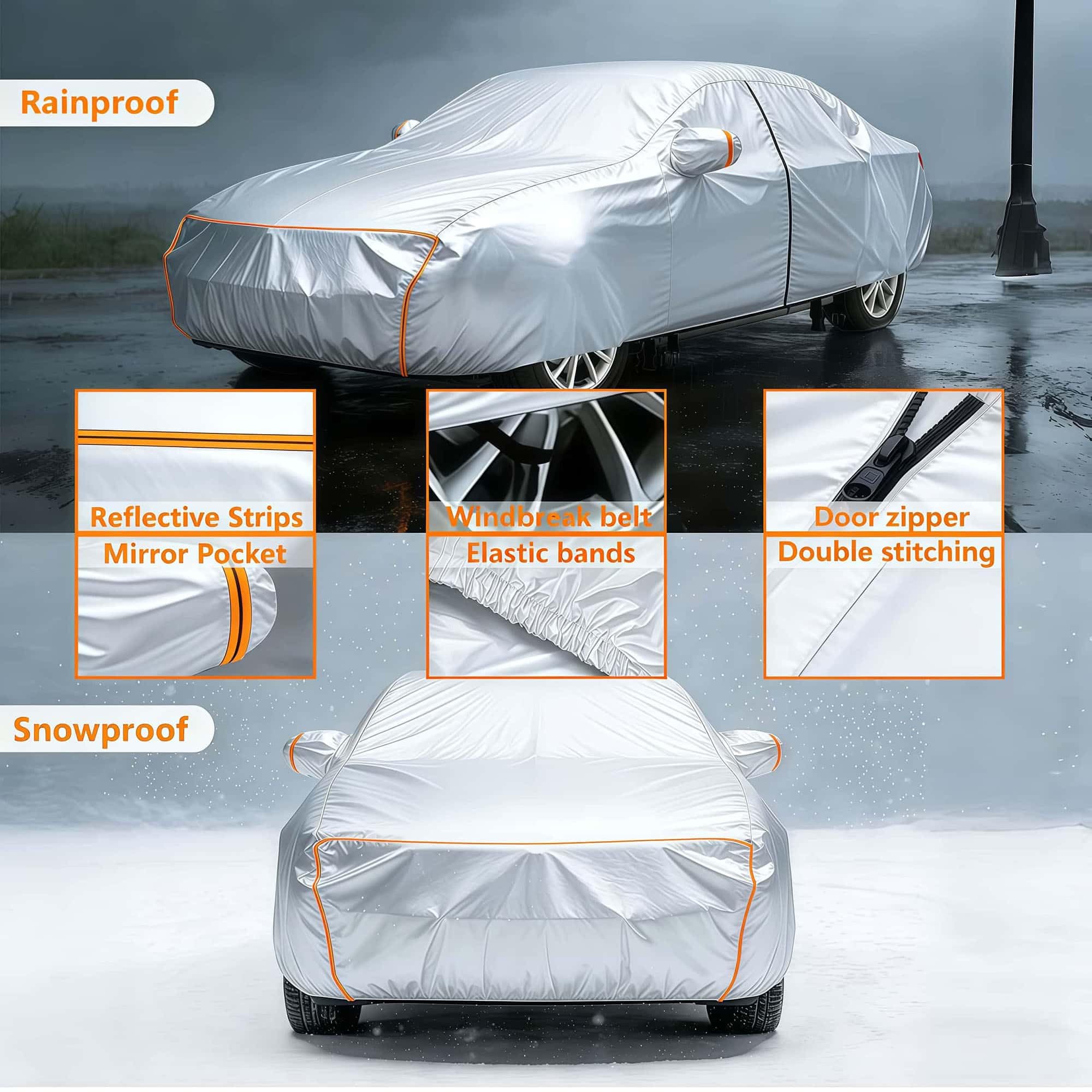 Autoabdeckung Vollgarage für Nissan Patrol K160 1980-2003,Abdeckung Auto Winter Atmungsaktiv Regenfest Schneefest Auto Abdeckplane Kratzfest mit Aufbewahrungstasche