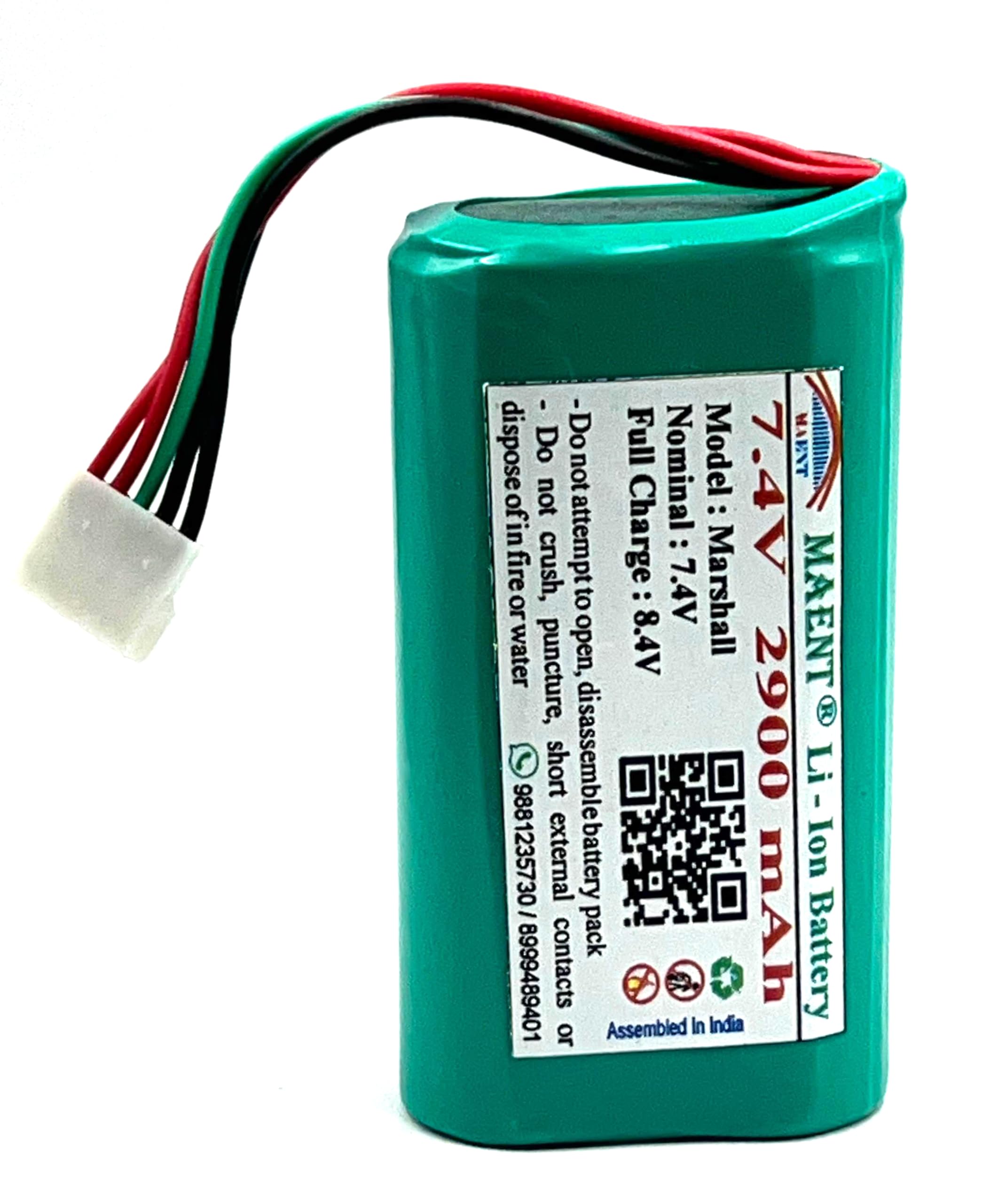 7.4V 2600/2900/3200/3400 mah Lithium Ion Bluetooth Speaker Battery Compatible with Marshall Stockwell II C406A3 (2900 mah)-image-25