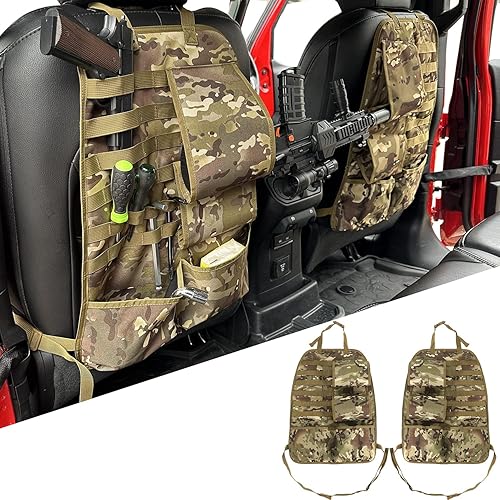 Soporte táctico de camuflaje para asiento trasero de automóvil, con panel Molle de pistola, para camión, SUV, MPV, camioneta, cubierta de asiento