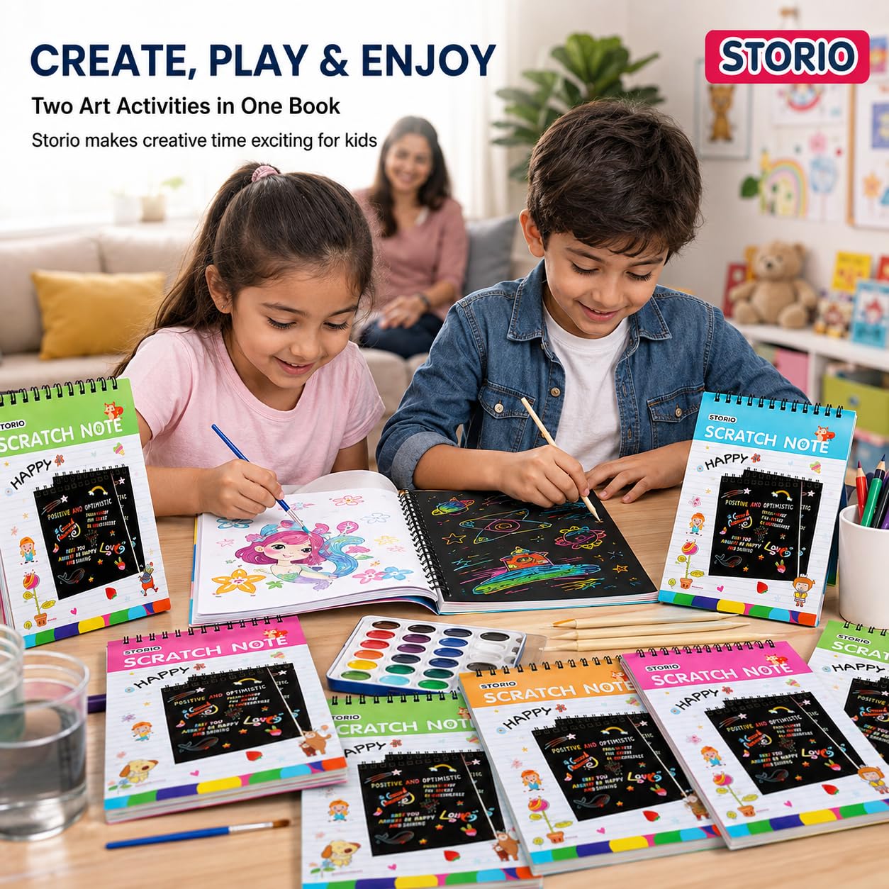 Water Colour & Scratch Art Books - 20 Pack for Kids -3