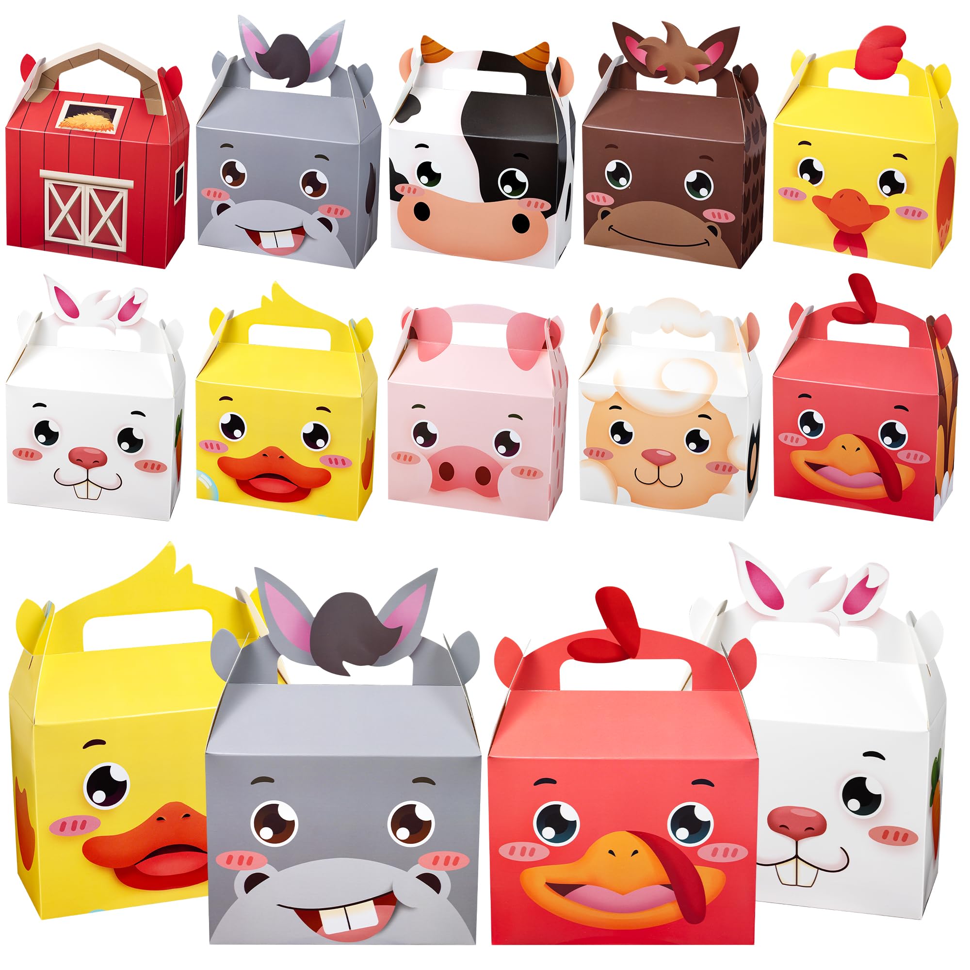 DMIGHTParty Favor Boxes Theme Birthday Goodie Boxes Candy Gift Bags Barnyard Candy Treat Boxes for Kids Baby Shower Birthday Party Supplies (Farm Animal)