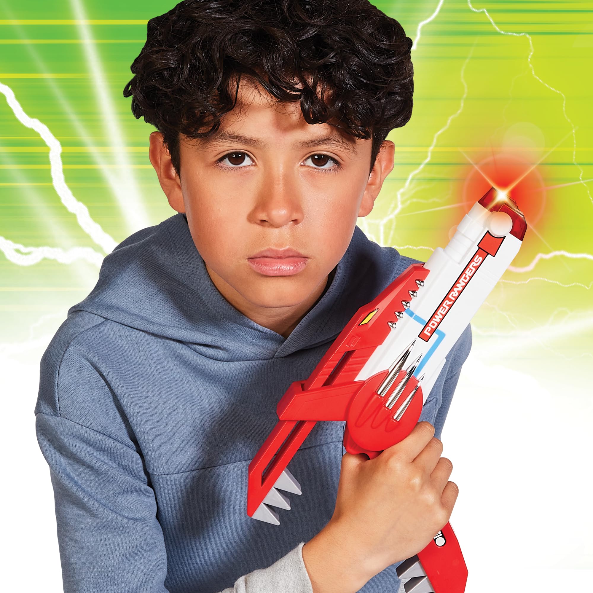 Power Rangers - Broń kostiumowa 2 w 1, elektroniczny blaster, funkcje dźwięku i światła, dla dzieci od 4 lat, PWG11