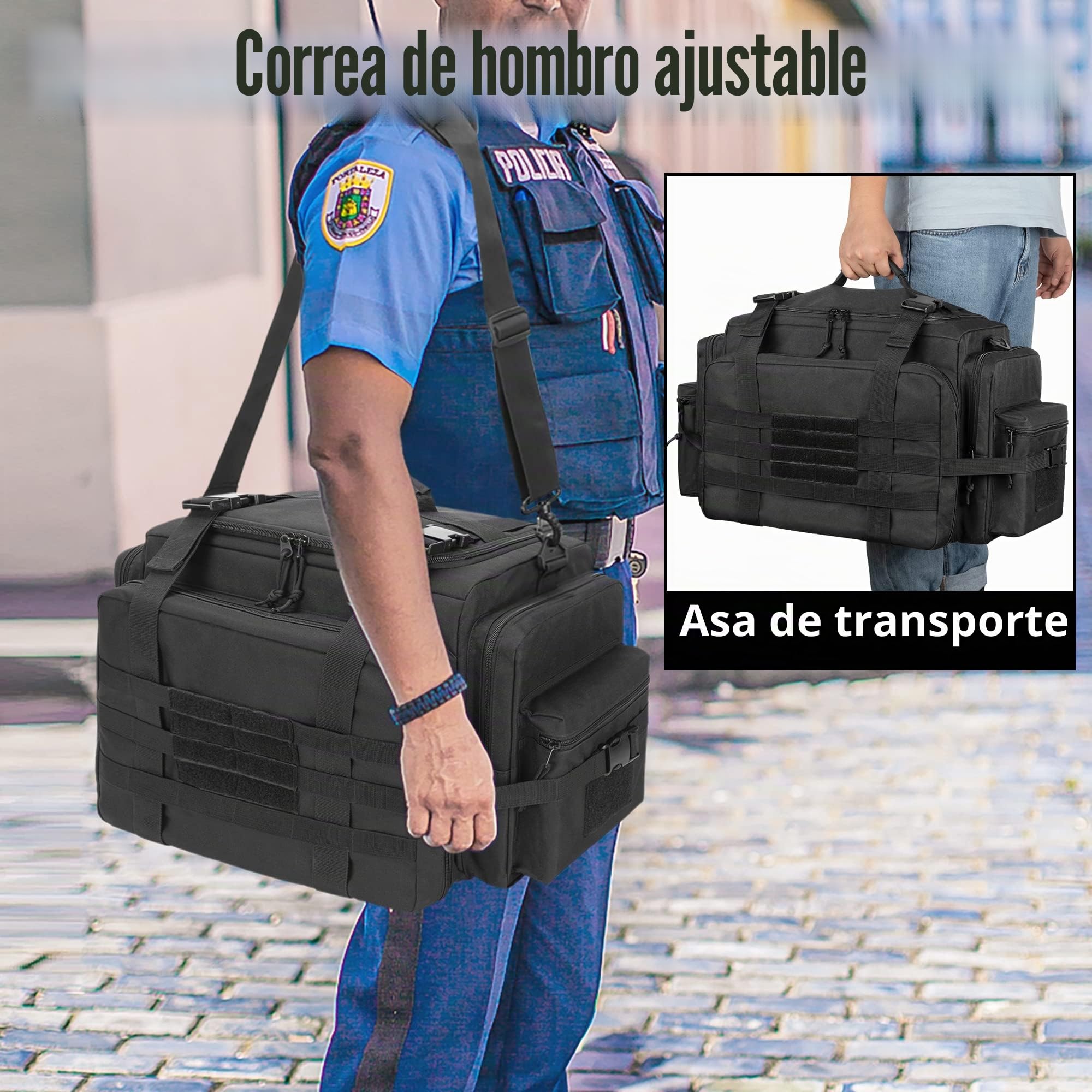 samdew Bolsa de Equipo Policial para Fuerzas del Orden, Solo la Bolsa | Organizador Para El Asiento Delantero Del Coche para Policías, Camioneros y Viajeros, Compatible con Sistema Molle