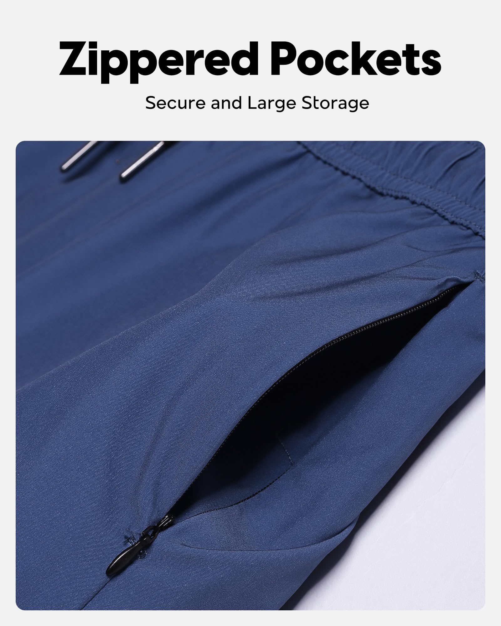 maamgic Costume da bagno da uomo da 12,7 cm, ad asciugatura rapida, pantaloncini da spiaggia elasticizzati, con fodera in rete e tasche con cerniera