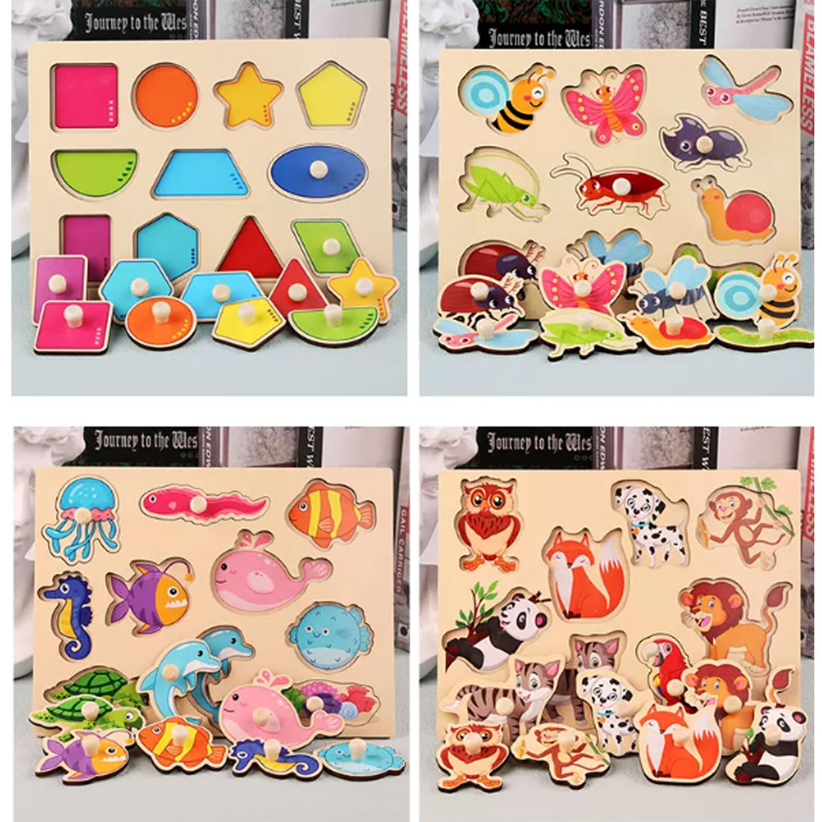 Puzzle Montessori en Bois avec Boutons