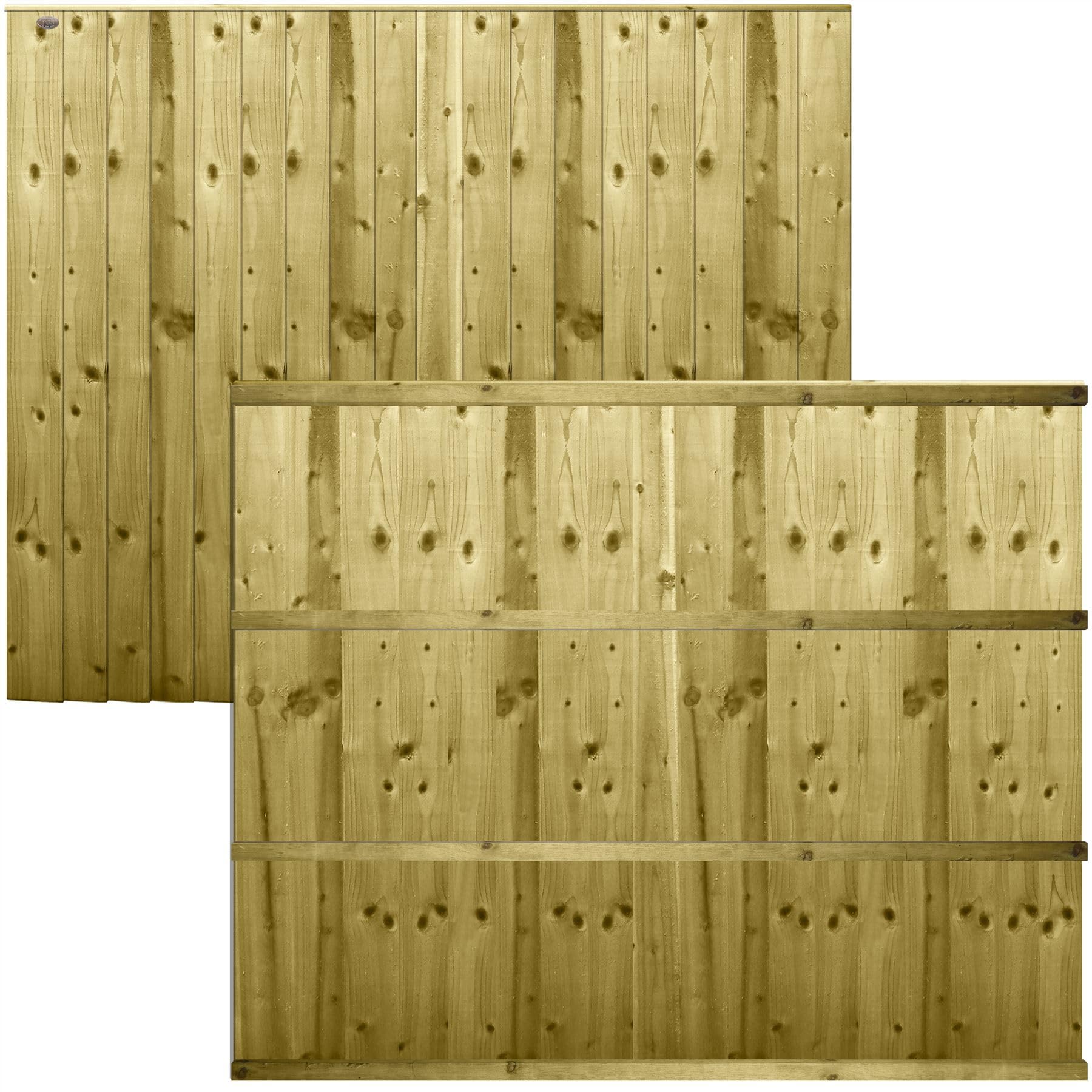 Flat Top Feather Edge Fence Panel, 6ft x 5ft Semi-Braced Wooden Topper Extension | Heavy Duty Treated Closeboard Fencing, Ideal for Any Garden Perimeter (Wide: 182cm x High: 150cm)